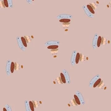 Seamless pattern balancing stones cairn creating peace and harmony Stock Illustration