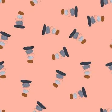 Seamless pattern balancing stones representing harmony, peace, and stability Stock Illustration