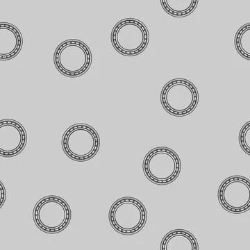 Seamless pattern Ball bearing delivering support and reducing friction in mec Illustrazione stock