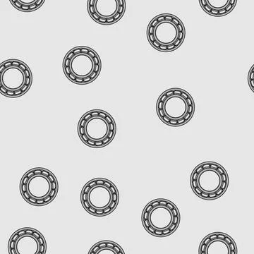 Seamless pattern Ball bearing engineering component for mechanical systems Stock Illustration