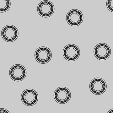 Seamless pattern Ball bearing engineering part for mechanical rotating moveme Stock Illustration