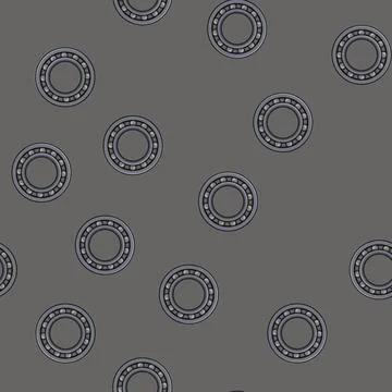 Seamless pattern Ball bearing engineering part creating smooth motion Stockillustratie