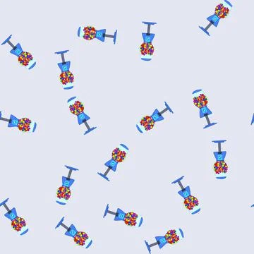 Seamless pattern ball bubblegum machine cartoon vector イラスト素材