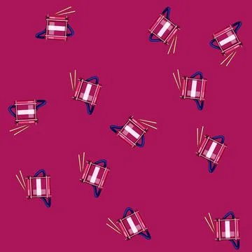 Seamless pattern ball drum toy cartoon vector 库存插图