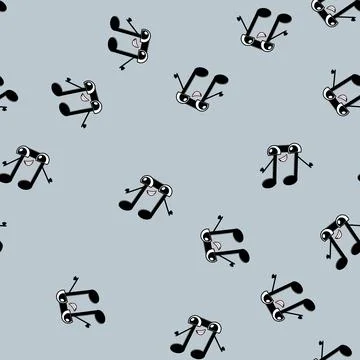 Seamless pattern ball retro music character cartoon vector Stock Illustration
