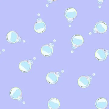 Seamless pattern ball soap bubbles cartoon vector Stock Illustration