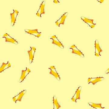 Seamless pattern ball soccer boots cartoon vector イラスト素材
