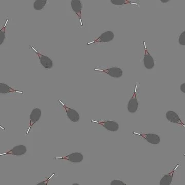 Seamless pattern ball tennis racket cartoon vector Stock Illustration