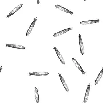 Seamless pattern balloon airship sketch hand drawn Stock Illustration