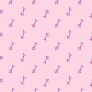Seamless pattern balloon dogs. Background of circus bubble animal in doodle s イラスト素材