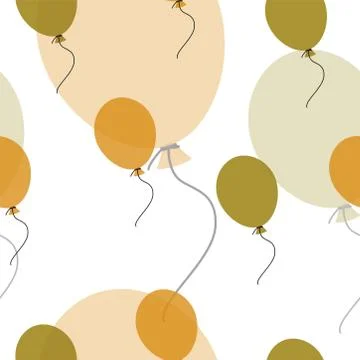 Seamless pattern with balloons in brown colors vector Stock Illustration