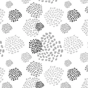 Seamless pattern with balls of dots, and an abstract pattern similar to spots Stock Illustration