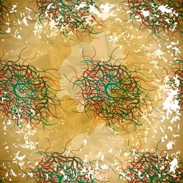 Seamless pattern from balls of tangled thread in vintage style Illustrazione stock