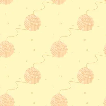 Seamless pattern of balls of thread, vector illustration for fabric, print,.. Stock Illustration