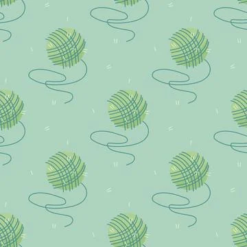 Seamless pattern of balls of thread, vector illustration for fabric, print,.. Stock Illustration