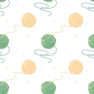 Seamless pattern of balls of thread, vector illustration for fabric, print,.. Stock Illustration