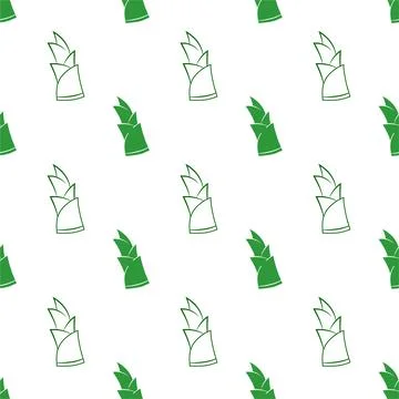Seamless pattern bamboo shoots  on white background. vector illustration. Stock Illustration