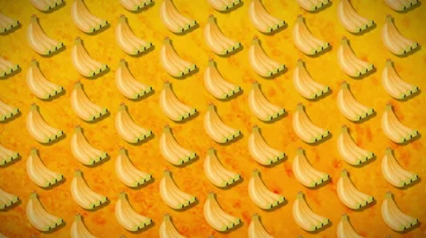 Seamless pattern banana Stock Footage 50414726