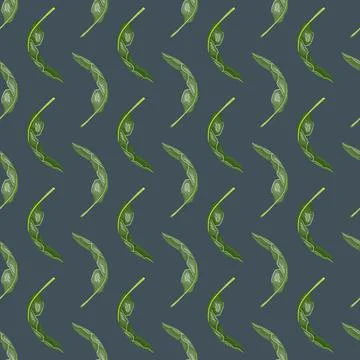 Seamless pattern banana leaf on gray background. Simple ornament summer tropi Illustrazione stock