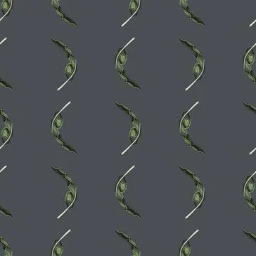 Seamless pattern banana leaf on grey background. Beautiful ornament summer tr Stock Illustration