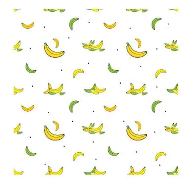 Seamless Pattern with Banana Slice Vector イラスト素材