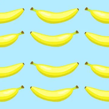 Seamless Pattern with Bananas in flat style. Vector illustration isolated on Stock Illustration