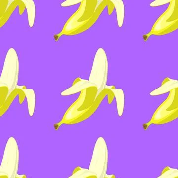 Seamless pattern with Bananas in flat style. Vector illustration isolated on Illustrazione stock