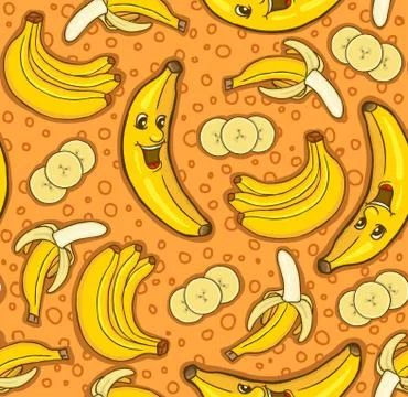 Seamless pattern of bananas Illustrazione stock