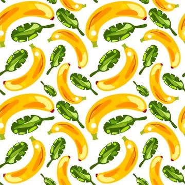 Seamless pattern of bananas Stock Illustration
