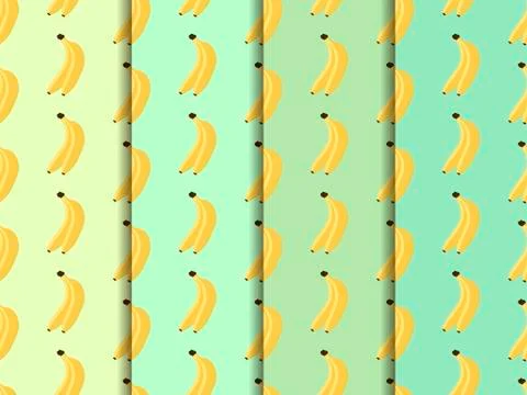 Seamless pattern with bananas. Set of seamless vector patterns. Stock Illustration