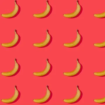 Seamless pattern with bananas with shadow Stock-Fotos
