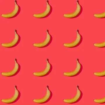 Seamless pattern with bananas with shadow Stock Photos