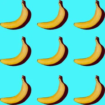 Seamless pattern with bananas with shadow Stock Photos
