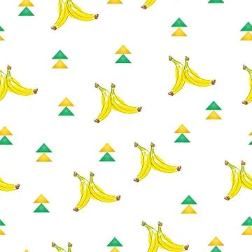 Seamless pattern with bananas vector - summer theme Stock Illustration