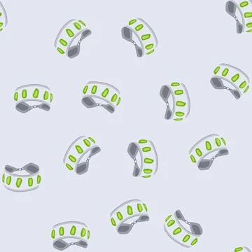 Seamless pattern bangle bracelet silver cartoon vector 库存插图