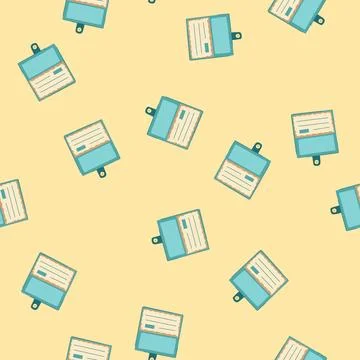 Seamless pattern bank checkbook cartoon vector Stock Illustration