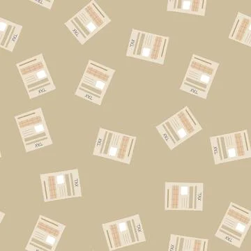 Seamless pattern bank tax form cartoon vector Stock Illustration