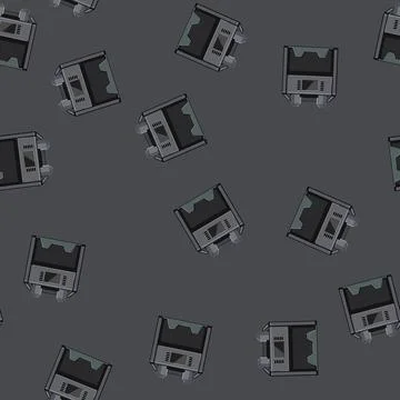 Seamless pattern banknote counter machine cartoon vector Illustrazione stock
