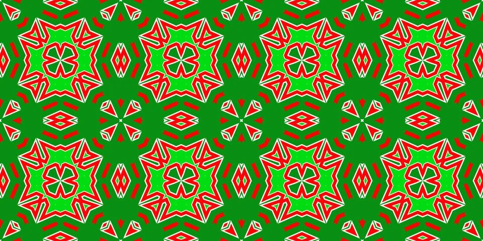 Seamless pattern banner red and green. Festive red and green Christmas patt.. Stock Illustration