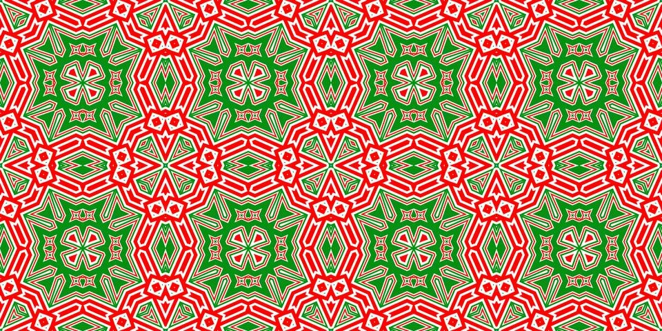 Seamless pattern banner red and green. Festive red and green Christmas patt.. Stock Illustration