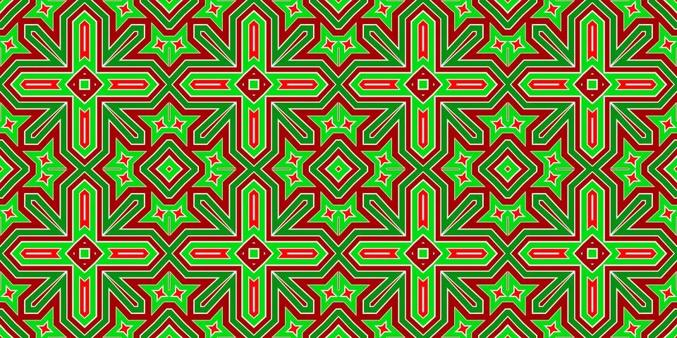 Seamless pattern banner red and green. Festive red and green Christmas patt.. Illustrazione stock