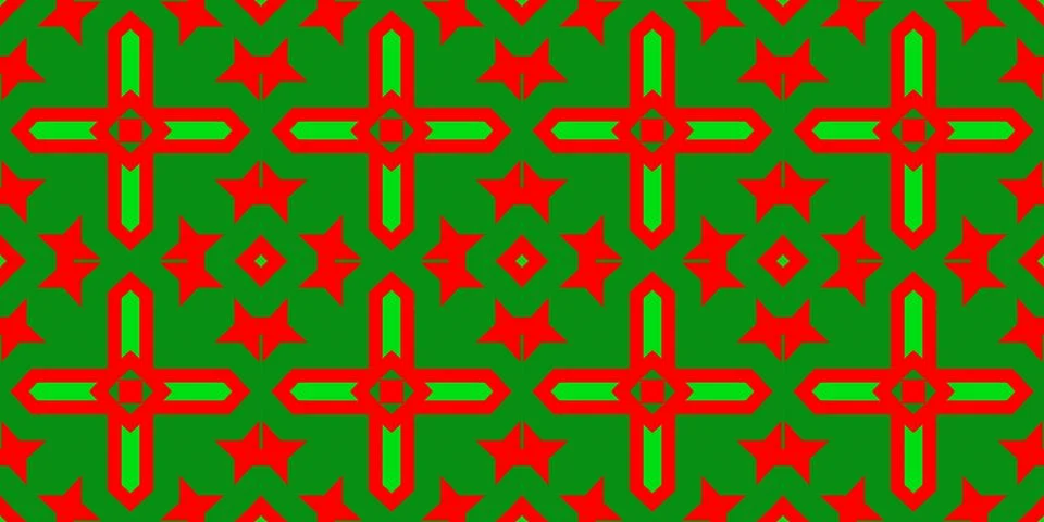 Seamless pattern banner red and green. Festive red and green Christmas patt.. Stock Illustration