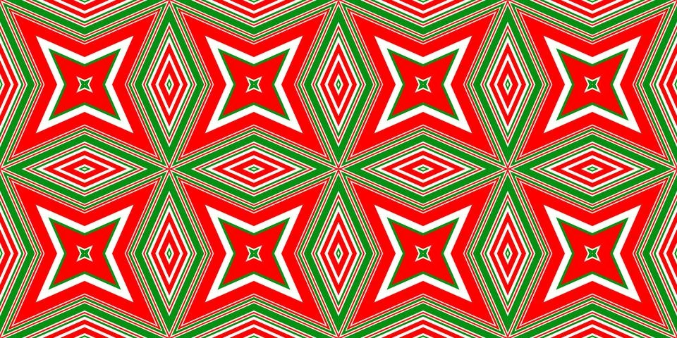 Seamless pattern banner red and green. Festive red and green Christmas patt.. Stock Illustration