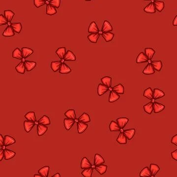 Seamless pattern banner red bow cartoon vector Stock Illustration