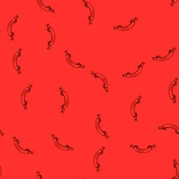Seamless pattern banner red ribbon cartoon vector 스톡 일러스트