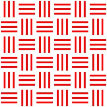 Seamless pattern, bar horizontal with red line vertical on white background, Stock Illustration