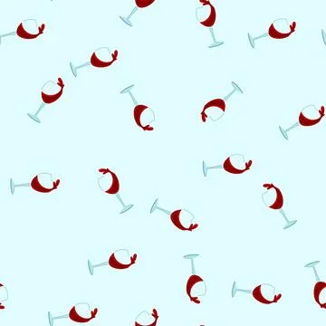 Seamless pattern bar wine glass cartoon vector Stock Illustration