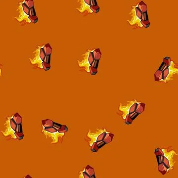 Seamless pattern barbecue fire charcoal cartoon vector Illustrazione stock