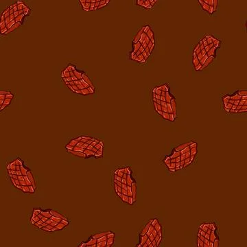 Seamless pattern barbecue steak grill cartoon vector Stock Illustration