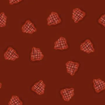 Seamless pattern barbeque steak grill cartoon vector Stock Illustration
